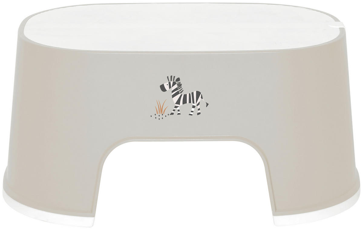 TRITTHOCKER STEPPE  - Taupe, Basics, Kunststoff (33,7/22,9/15,5cm) - Bebe Jou