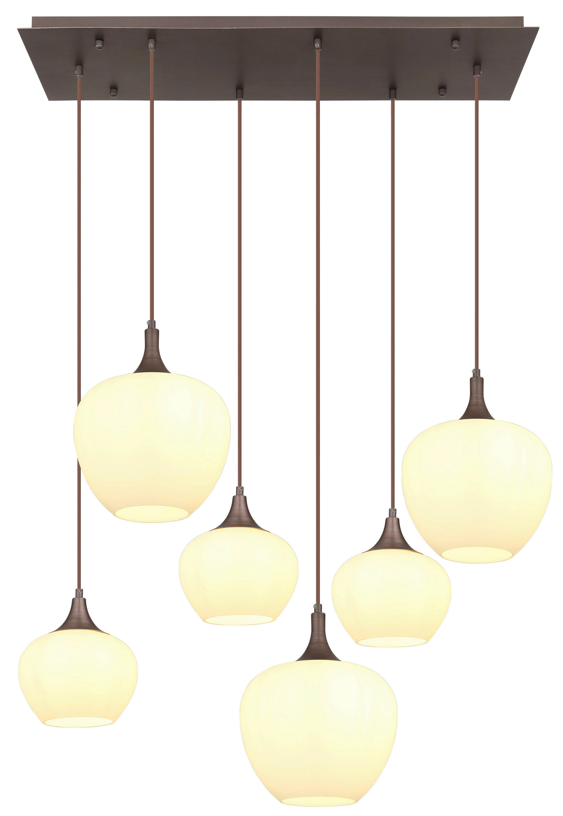 HÄNGELEUCHTE 86/42/120 cm    - Opal/Schwarz, Konventionell, Glas/Textil (86/42/120cm) - Globo