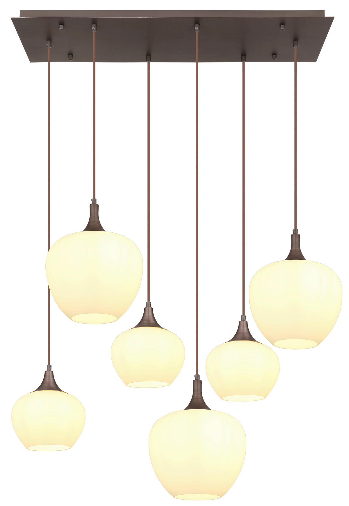 FÜGGŐLÁMPA 86/42/120 cm  - barna/fekete, Konventionell, Üveg/textil (86/42/120cm) - Globo