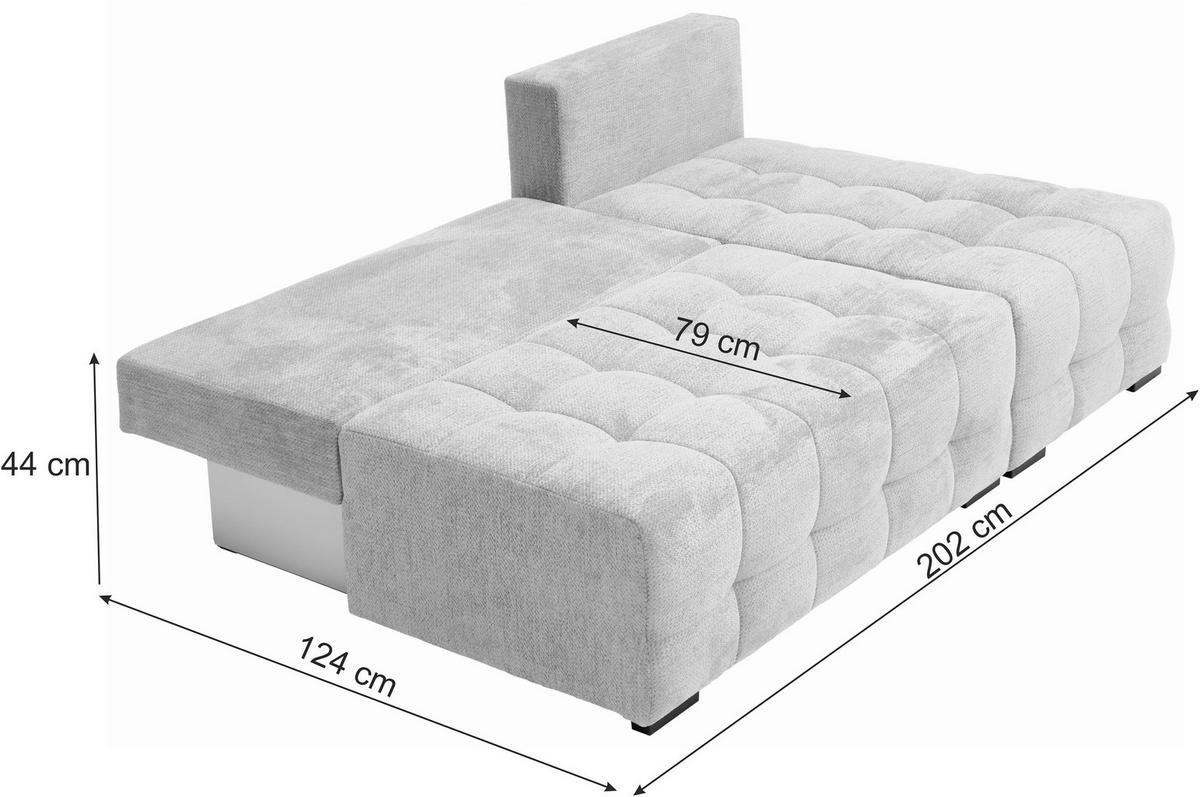 ECKSOFA in Chenille Grau  - Schwarz/Grau, MODERN, Kunststoff/Textil (145/204cm) - home24