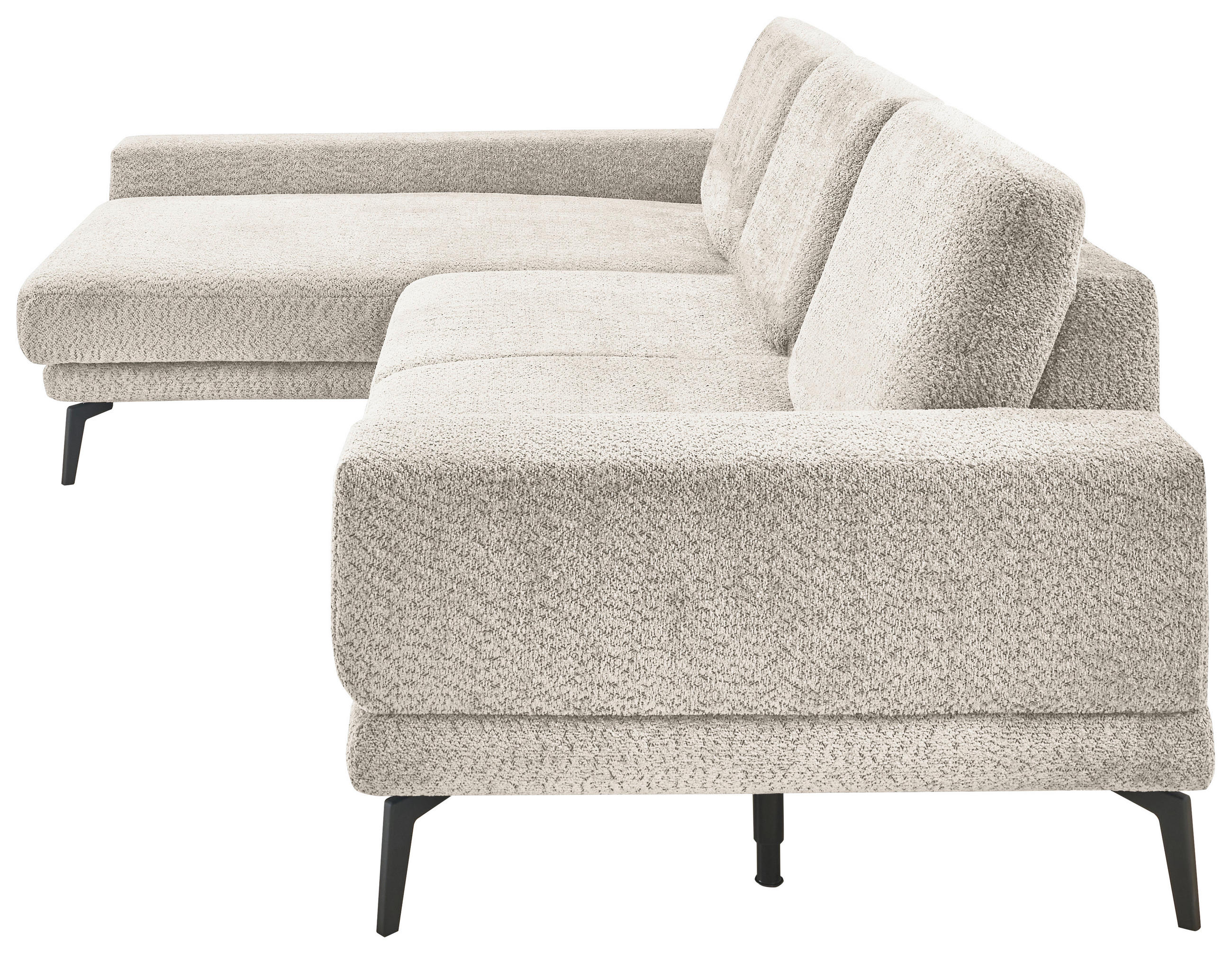 Thumbnail - SetOne by Musterring Ecksofa, Sand, Textil, 3-Sitzer, Ottomane links, L-Form, 294x184 cm, Made in EU, Typenauswahl, Fußa...