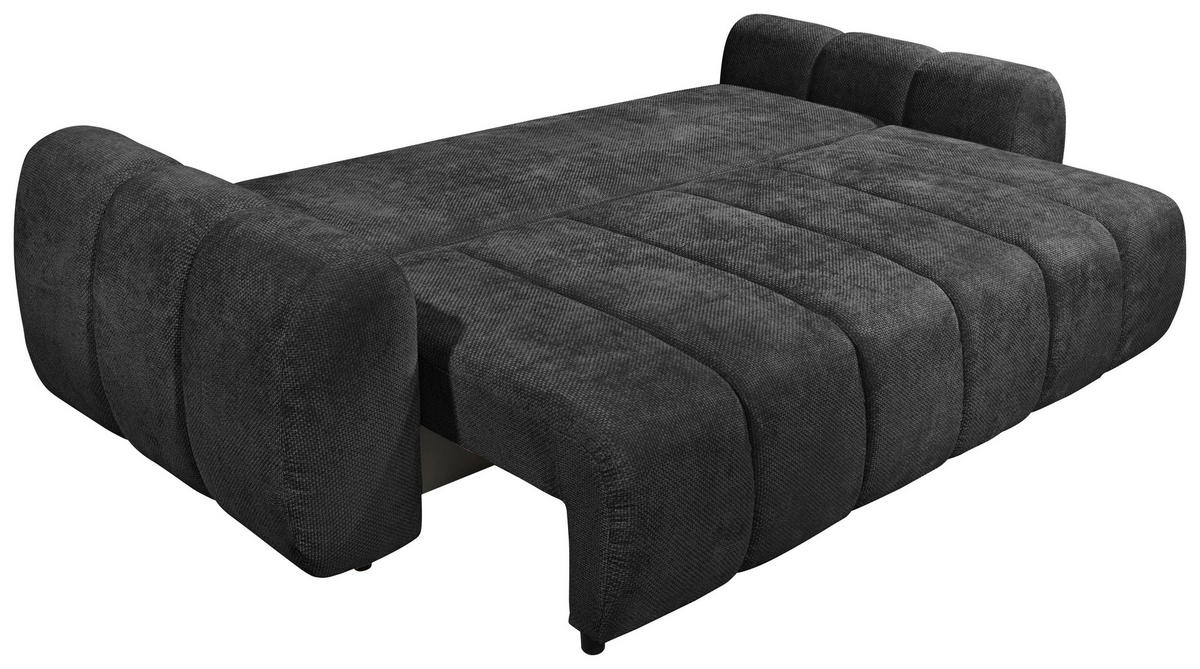 SCHLAFSOFA in Webstoff Schwarz  - Schwarz, Design, Kunststoff/Textil (256/76/112cm) - MID.YOU