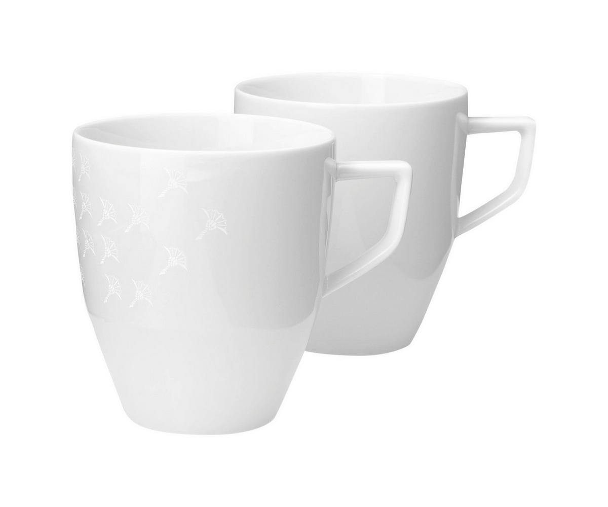 KAFFEEBECHERSET Faded Cornflower 2-teilig  - Weiß, Design, Keramik (8,5/9,5cm) - Joop!