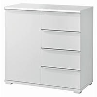 KOMMODE  in 80/80/40 cm  - Alufarben/Weiß, Basics, Glas/Holzwerkstoff (80/80/40cm) - Moderano