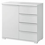 KOMMODE  in 80/80/40 cm  - Alufarben/Weiß, Basics, Glas/Holzwerkstoff (80/80/40cm) - Moderano