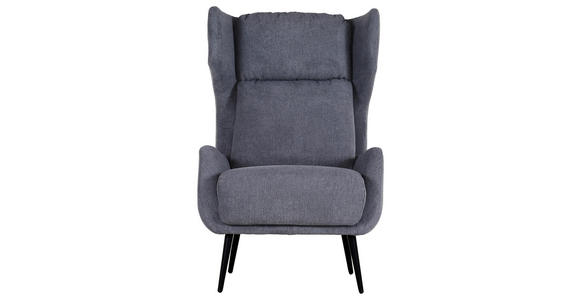 OHRENSESSEL Flachgewebe Dunkelgrau - Dunkelgrau/Schwarz, KONVENTIONELL, Textil/Metall (75/111/83cm) - Carryhome