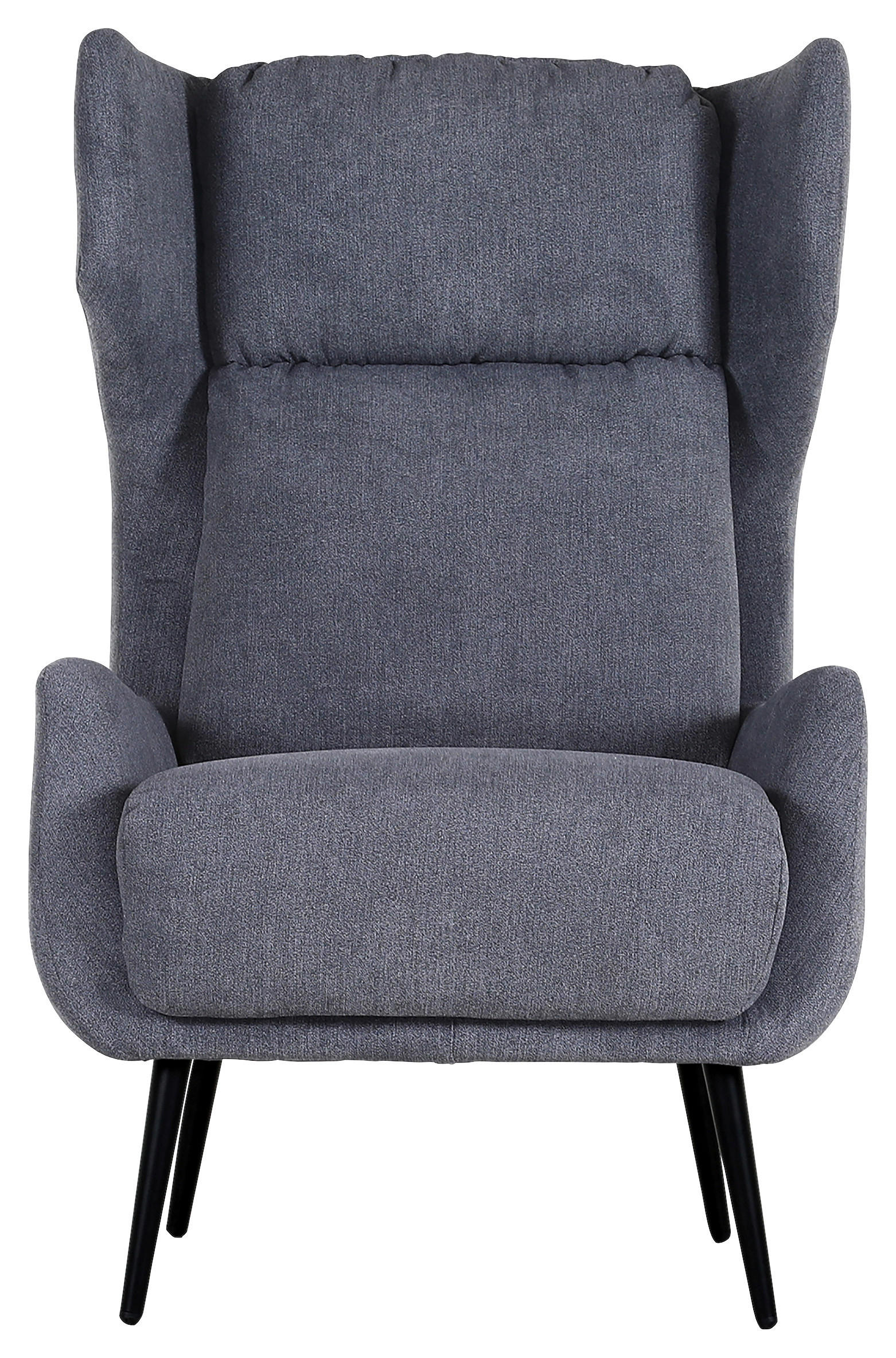 OHRENSESSEL Flachgewebe Dunkelgrau  - Dunkelgrau/Schwarz, KONVENTIONELL, Textil/Metall (75/111/83cm) - Carryhome
