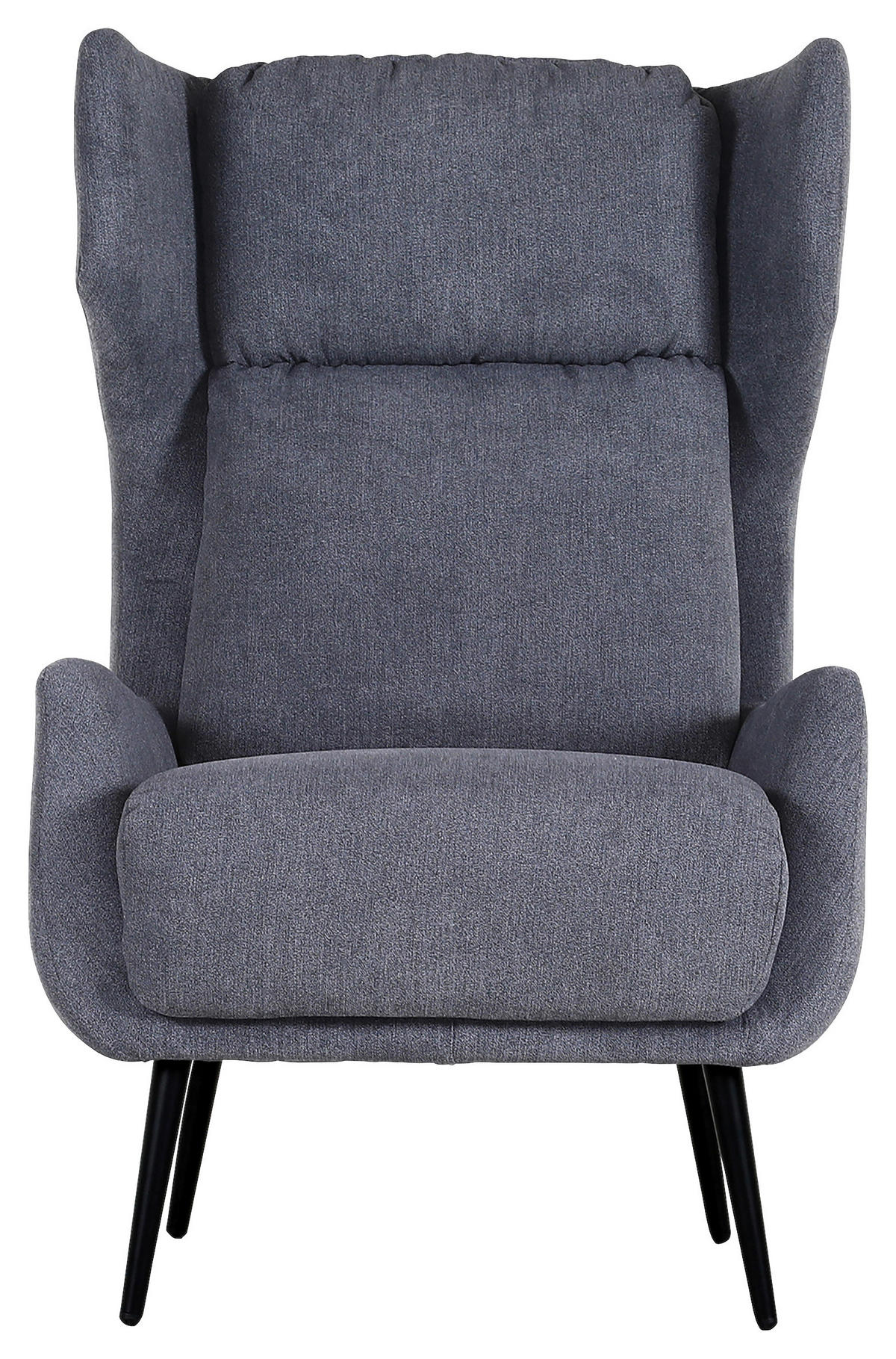OHRENSESSEL Flachgewebe Dunkelgrau  - Dunkelgrau/Schwarz, KONVENTIONELL, Textil/Metall (75/111/83cm) - Carryhome