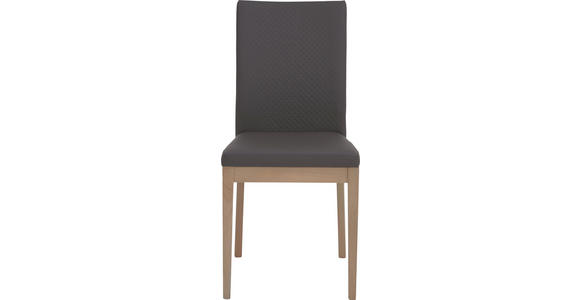 STUHL Lederlook Eiche furniert Braun, Eichefarben - Eichefarben/Braun, Natur, Holz/Textil (47/95/47cm) - Cantus