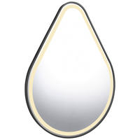 KÚPEĽŇOVÉ ZRKADLO, 60/80/3 cm - čierna/strieborná, Modern, kov/sklo (60/80/3cm)