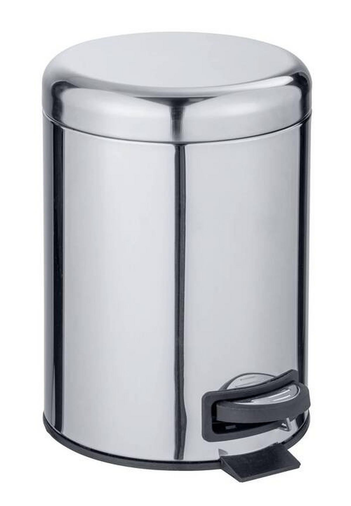 TRETEIMER 5 l  Metall  - Edelstahlfarben/Schwarz, Basics, Kunststoff/Metall (21/24/28cm) - Wenko