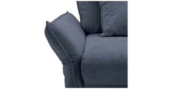 BIGSOFA  in Webstoff Blau  - Blau/Schwarz, KONVENTIONELL, Textil/Metall (282/94/127cm) - Ambia Home