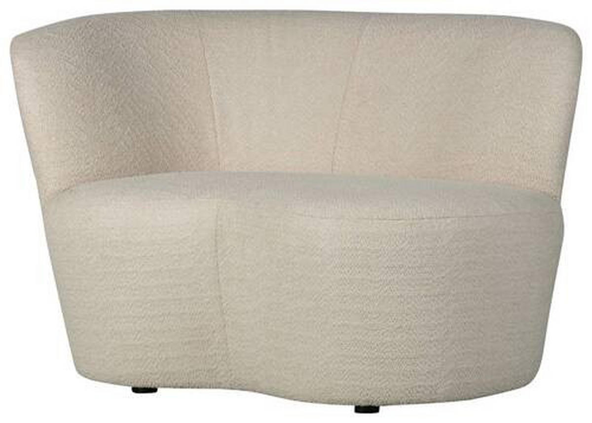 1,5-SITZER Bouclé Creme  - Creme/Schwarz, Design, Kunststoff/Textil (112/73/80cm) - Ambia Home