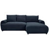 ECKSOFA in Webstoff Dunkelblau  - Schwarz/Dunkelblau, Modern, Kunststoff/Textil (265/175cm) - MID.YOU