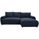 ECKSOFA in Webstoff Dunkelblau  - Schwarz/Dunkelblau, MODERN, Kunststoff/Textil (265/175cm) - Carryhome