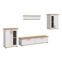 DNEVNI REGAL,  barve macesna, hrast artisan  - srebrne barve/črna, Design, umetna masa/leseni material (316/161/40cm) - Livetastic