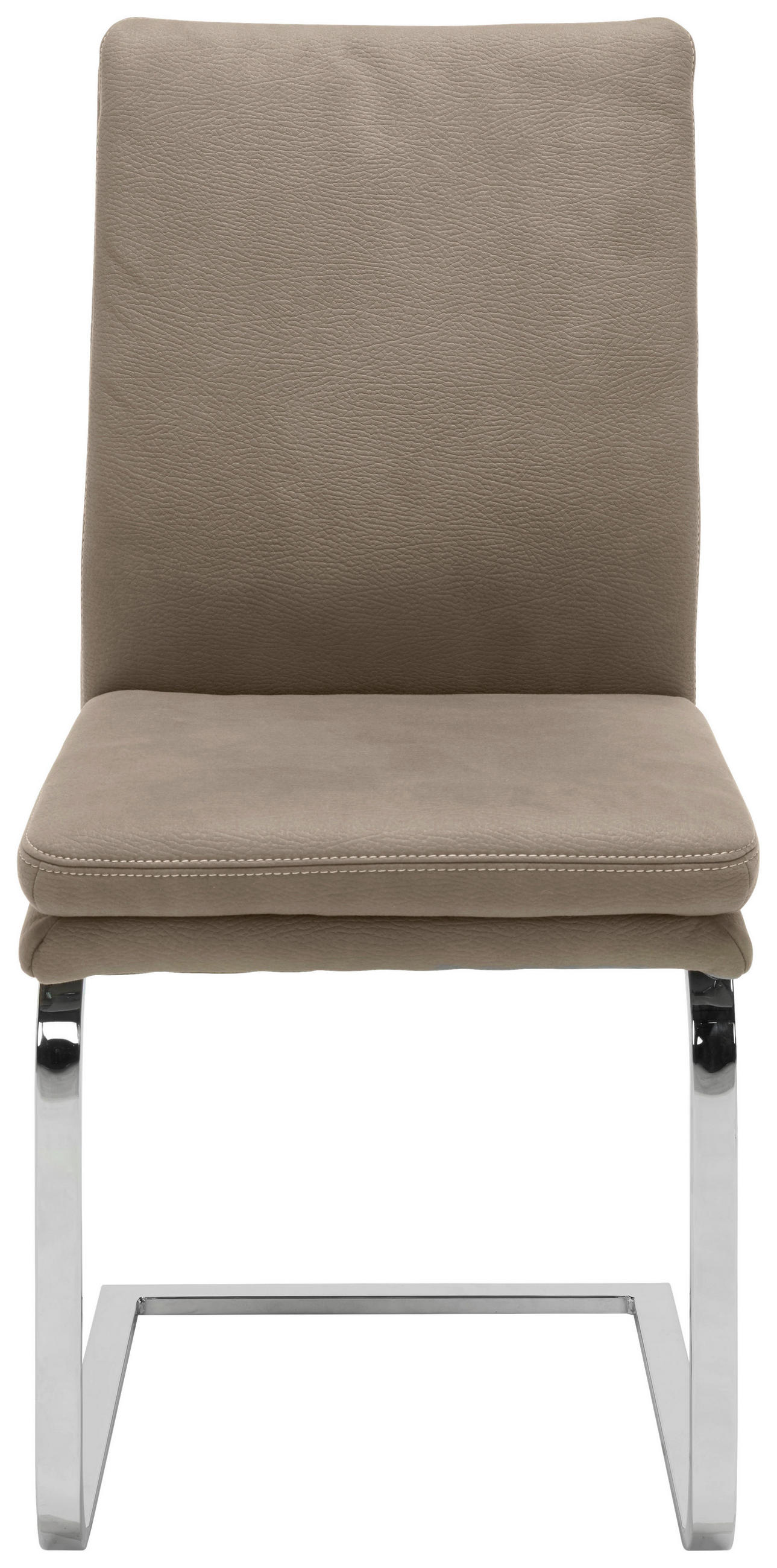 SCHWINGSTUHL  in Stahl Mikrofaser  - Taupe/Chromfarben, Design, Textil/Metall (47/100/64cm) - Novel