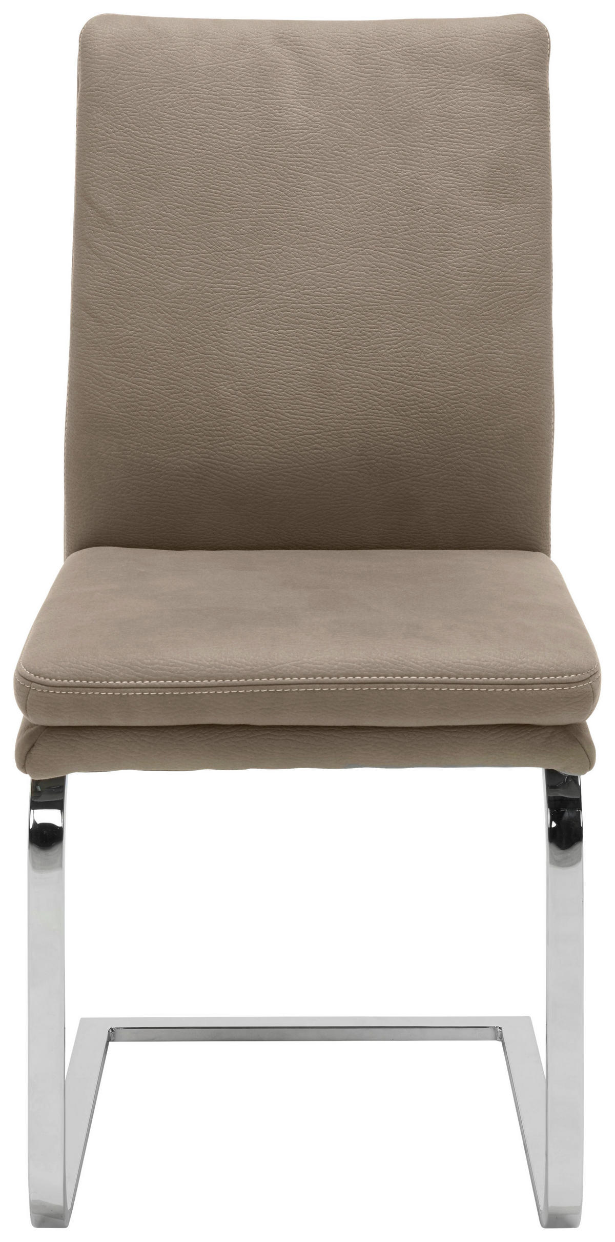 SCHWINGSTUHL  in Stahl Mikrofaser  - Taupe/Chromfarben, Design, Textil/Metall (47/100/64cm) - Novel