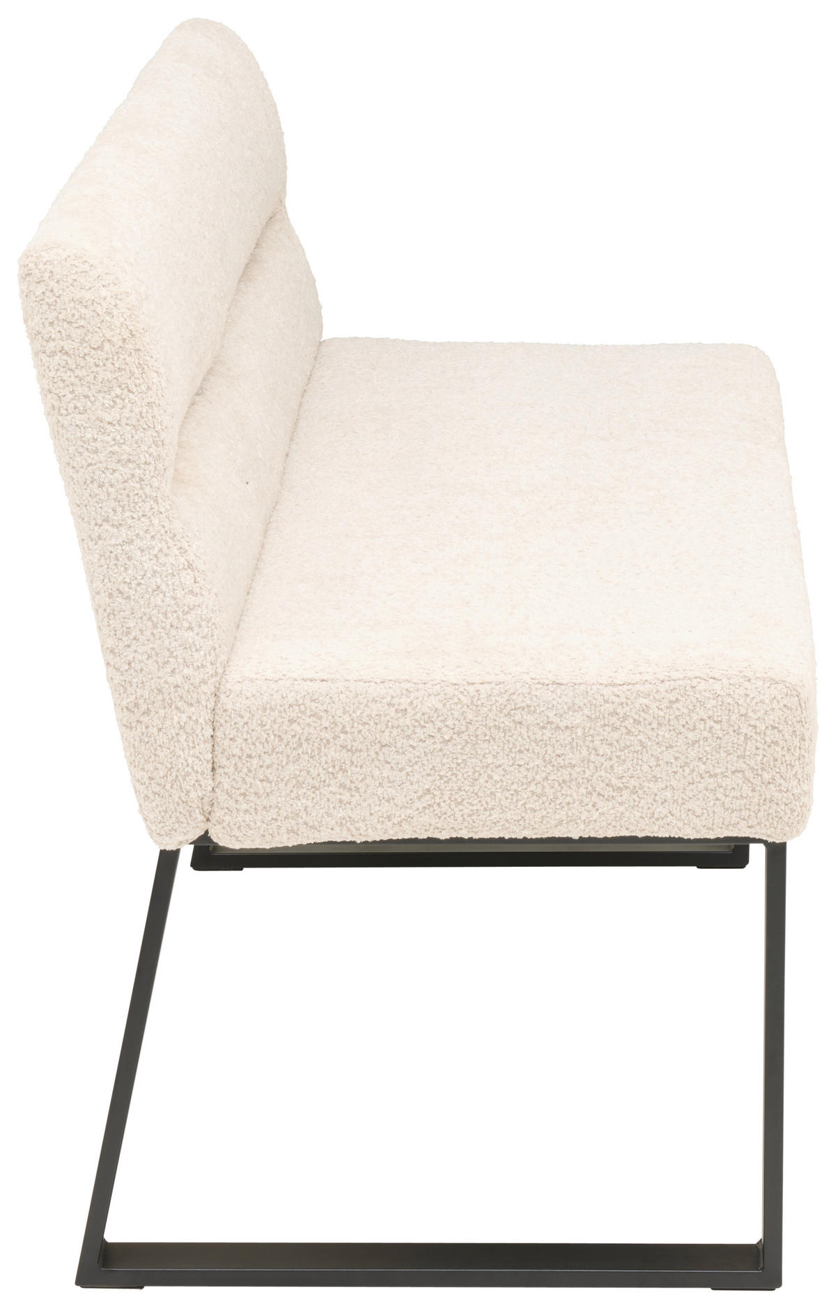 SITZBANK 140/83/61 cm Webstoff, Bouclé Beige  - Beige/Schwarz, KONVENTIONELL, Textil/Metall (140/83/61cm) - MID.YOU