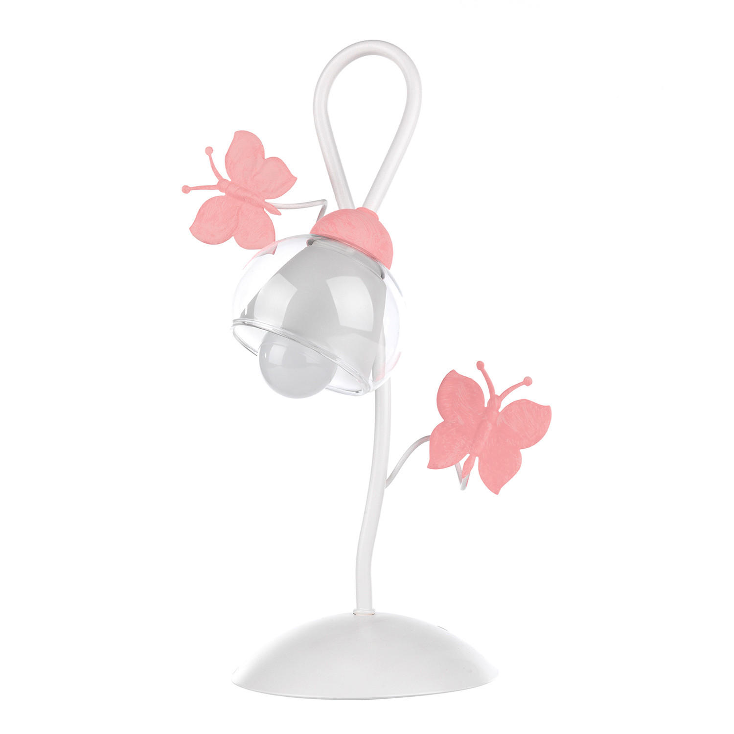 KINDERTISCHLEUCHTE  - Pink/Weiß, Basics, Glas/Metall (16/37cm)