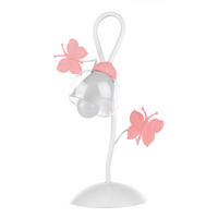 KINDERTISCHLEUCHTE  - Pink/Weiß, Basics, Glas/Metall (16/37cm)
