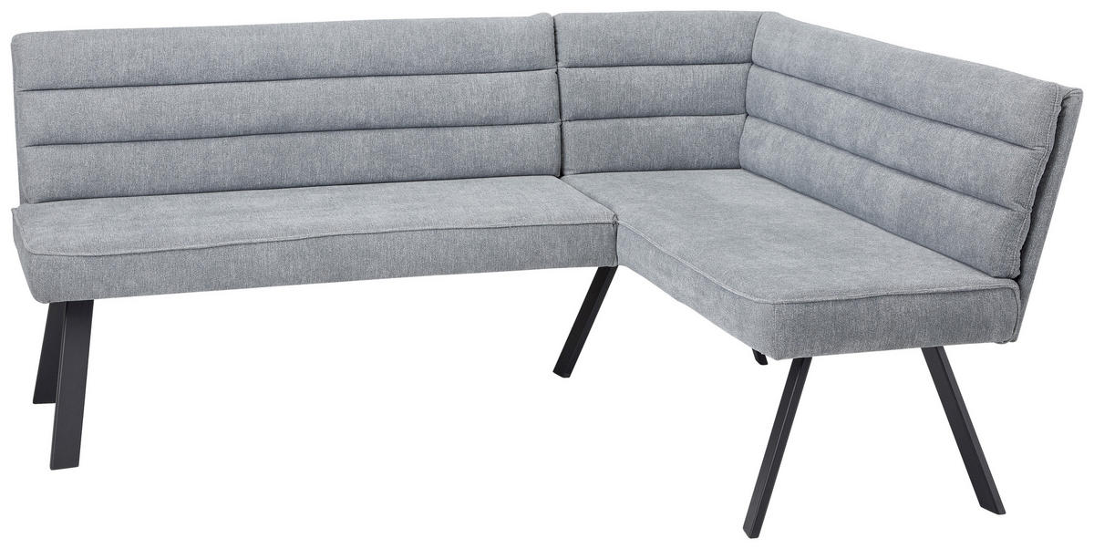 ECKBANK in Metall, Textil Blau, Grau, Schwarz  - Blau/Schwarz, Design, Textil/Metall (175/140cm) - Cantus