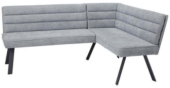 ECKBANK 195/155 cm in Blau, Grau, Schwarz - Blau/Schwarz, Design, Textil/Metall (195/155cm) - Cantus