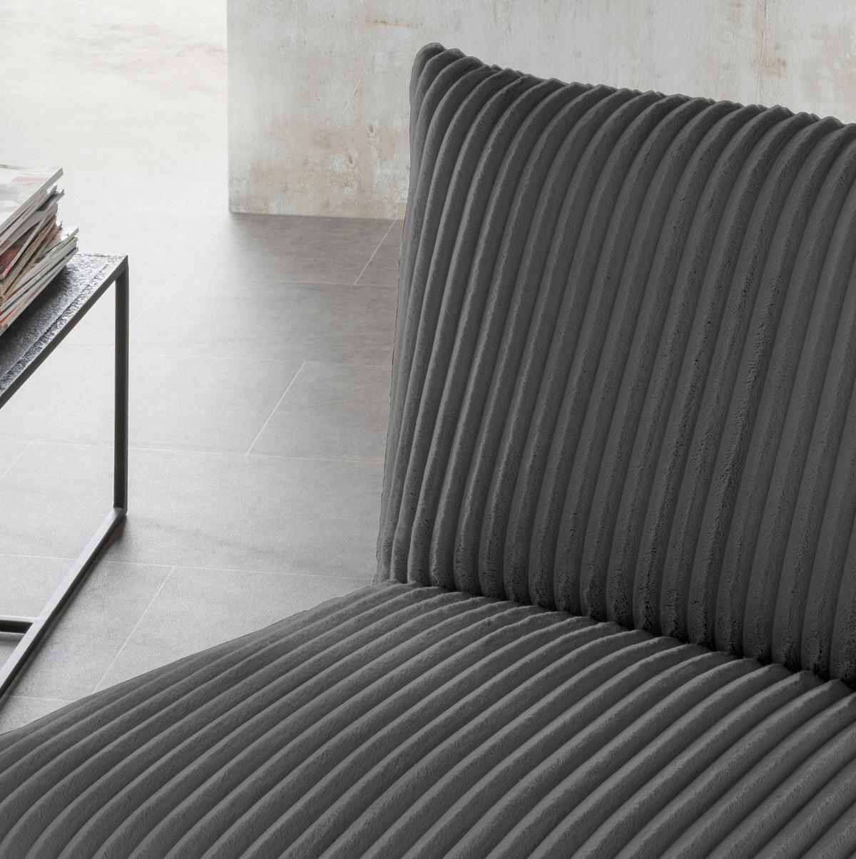 RELAXSESSEL in Textil Anthrazit  - Anthrazit/Schwarz, Design, Textil/Metall (100/78/96cm) - Livetastic
