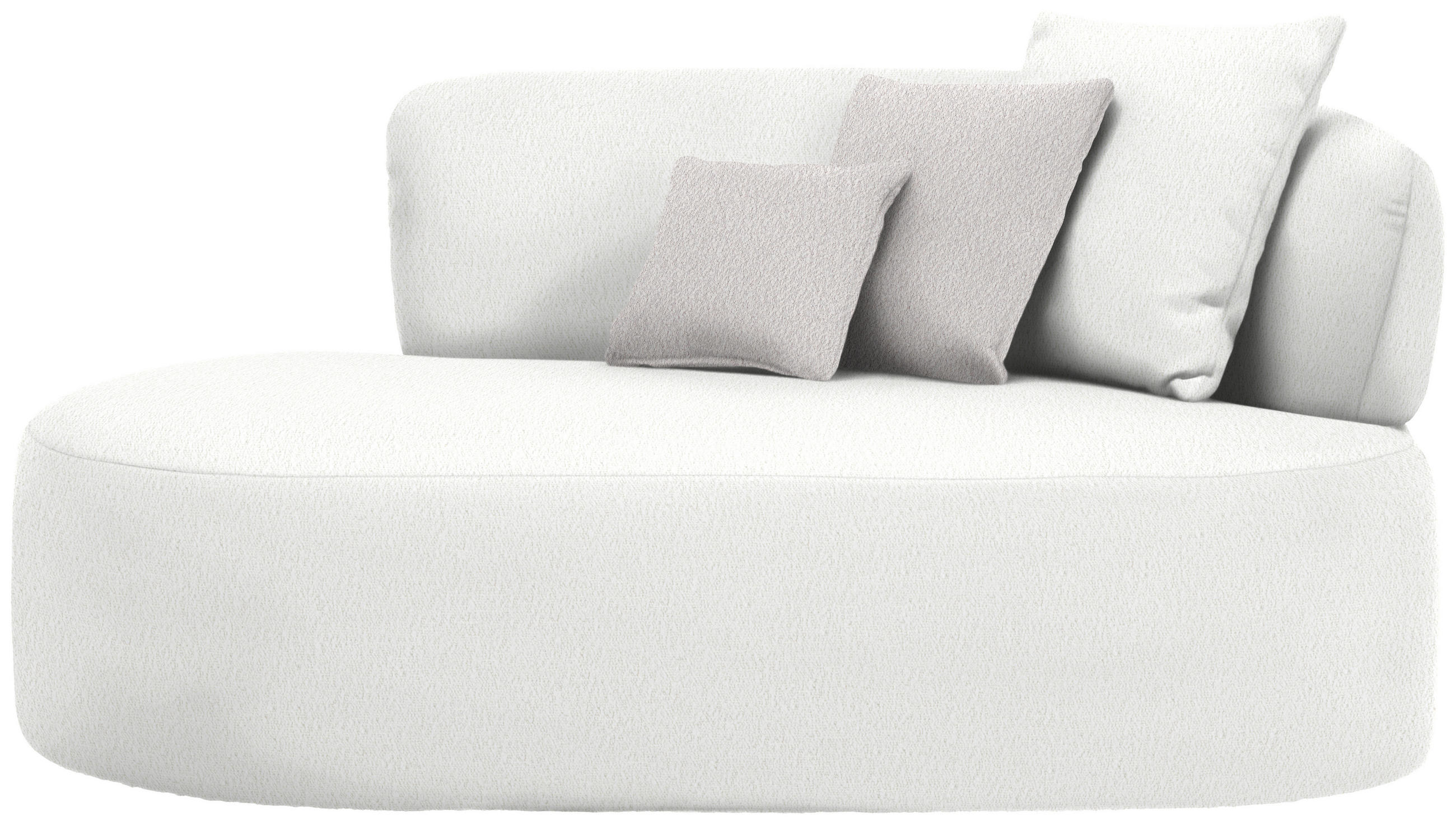 RÉCAMIERE in Bouclé Creme, Hellrosa  - Hellrosa/Creme, MODERN, Kunststoff/Textil (166/86/105cm) - Hom`in