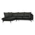 ECKSOFA in Samt Schwarz  - Schwarz, Design, Textil/Metall (200/241cm) - Carryhome