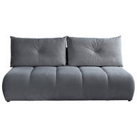 SCHLAFSOFA  mit Bettkasten erhältlich, Bettfunktion erhältlich Struktur Hellblau  - Creme/Schwarz, Design, Holz/Textil (209/100/103cm) - MID.YOU