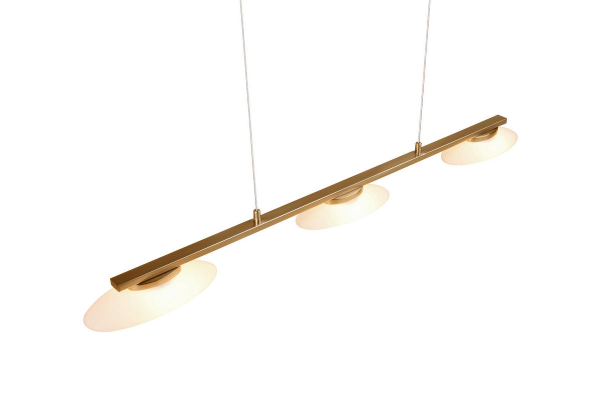 LED-PENDELLEUCHTE 102/10,5/150 cm    - Weiss/Messingfarben, Design, Glas/Metall (102/10,5/150cm) - Trio Leuchten
