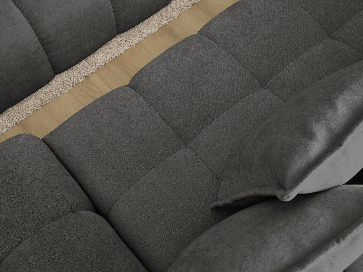 ECKSCHLAFSOFA EVEREST  mit Rücken echt, Armteil links, Armteil rechts Struktur Schwarz  - Schwarz, MODERN, Kunststoff/Textil (318/180cm) - Livetastic