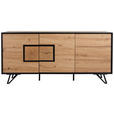 SIDEBOARD  in 160/75/40 cm  - Eichefarben/Schwarz, Holzwerkstoff/Metall (160/75/40cm) - Xora