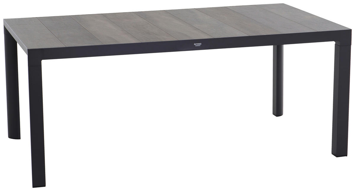 GARTENTISCH 180/100/74 cm Metall rechteckig  - Anthrazit/Graubraun, Basics, Keramik/Metall (180/100/74cm) - Siena Garden