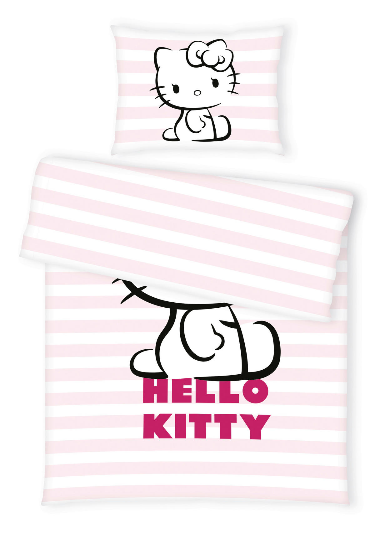 DEČJA POSTELJINA HELLO KITTY 140/200 cm renforcé tkanina višebojna  - višebojna, Konvencionalno, tekstil (140/200cm) - Hello Kitty