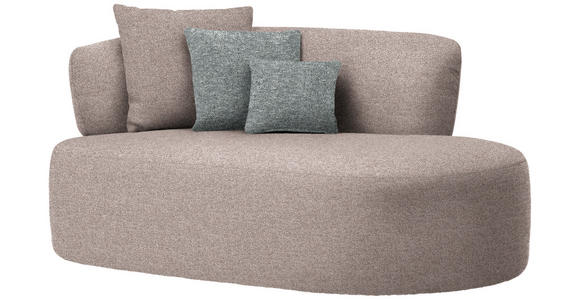 RÉCAMIERE  in Flachgewebe Hellbraun, Grau, Grün  - Hellbraun/Schwarz, MODERN, Kunststoff/Textil (166/86/105cm) - Hom`in