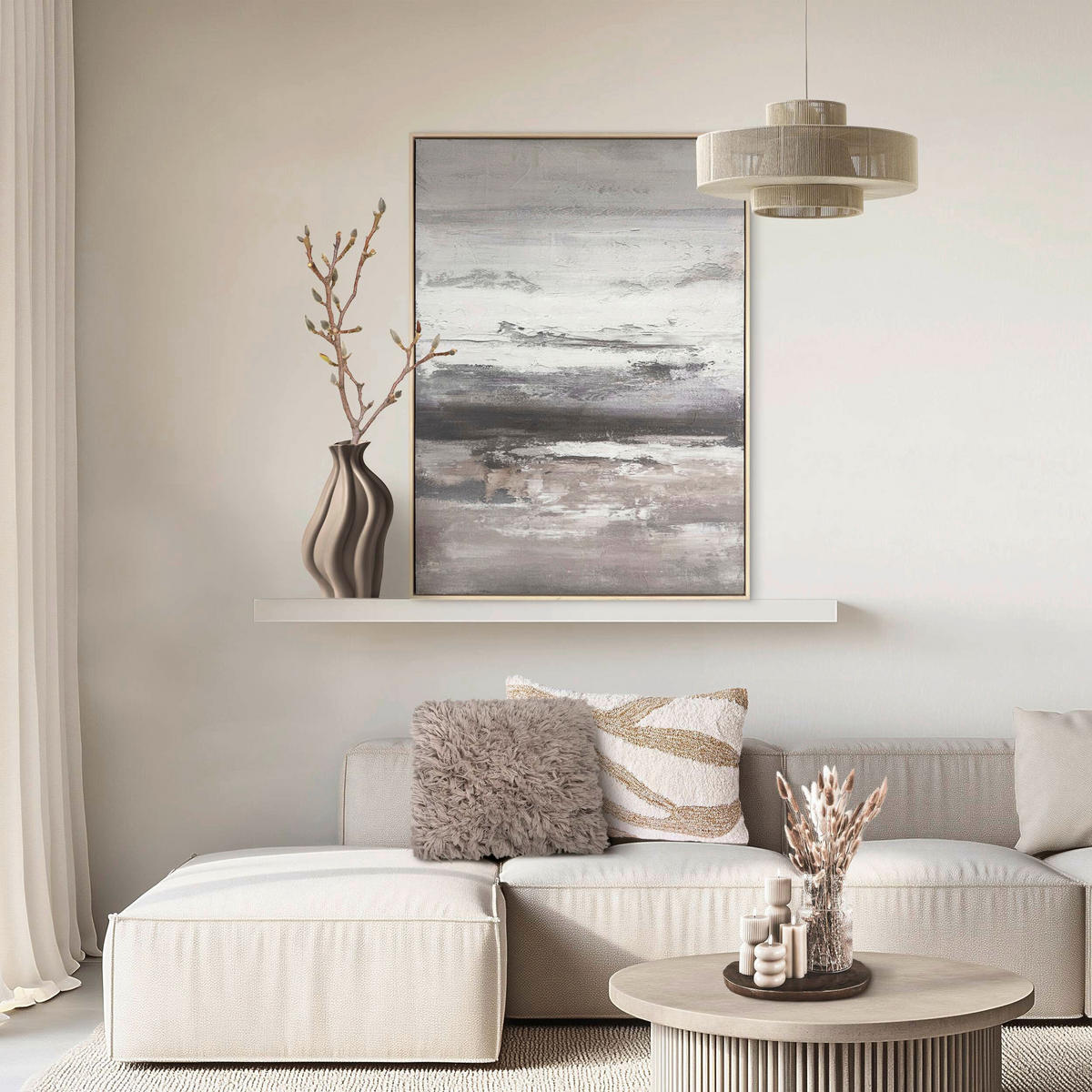 LEINWANDBILD Abstraktes Grau  - Grau, Design, Holzwerkstoff (78/100cm) - Reinders!