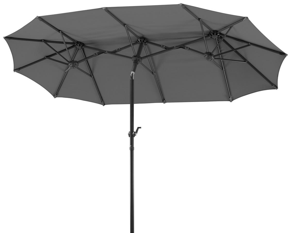 DOPPELSONNENSCHIRM 300 cm Anthrazit  - Anthrazit, Basics, Textil/Metall (300/220/150cm) - Schneider