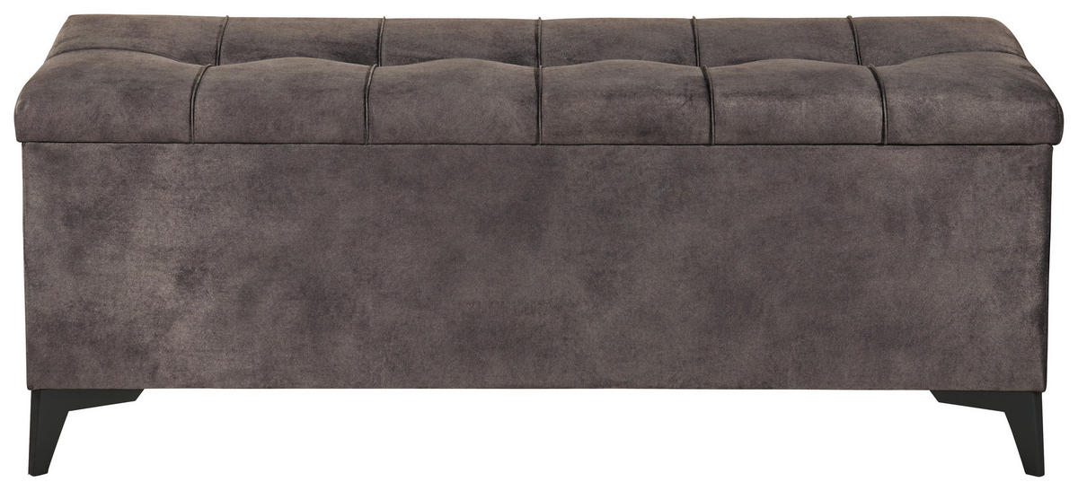 BETTBANK Mikrovelours Dunkelbraun  - Dunkelbraun/Schwarz, KONVENTIONELL, Kunststoff/Textil (139/58/50cm) - Modante