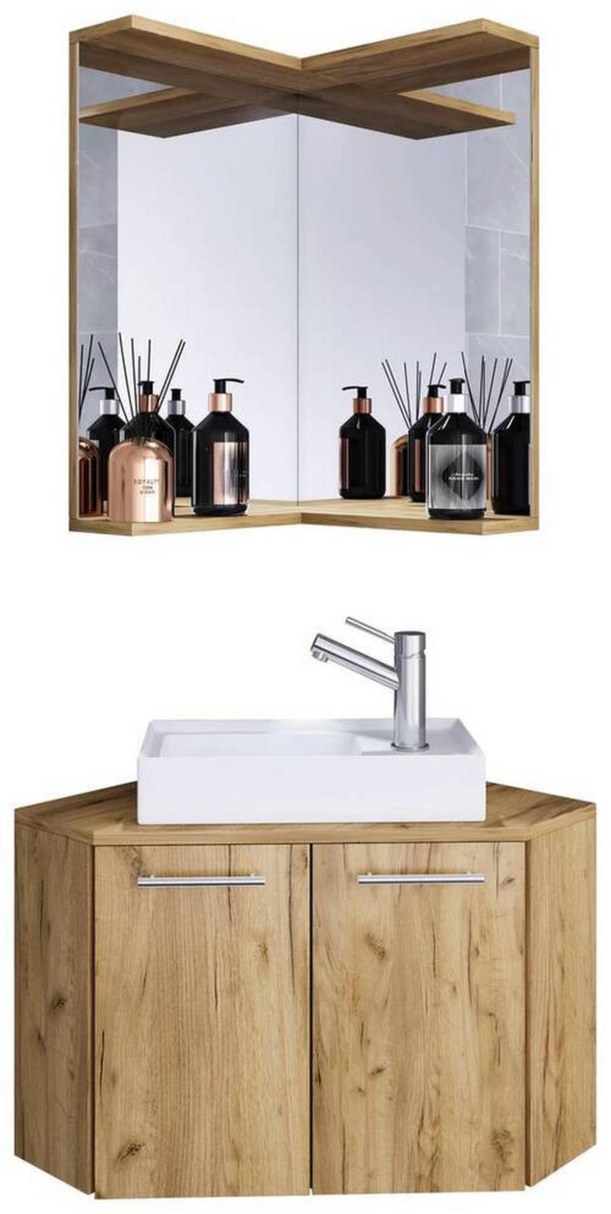 BADEZIMMER  in 50/42/50 cm  - Honigeiche/Weiss, Modern, Keramik/Holzwerkstoff (50/42/50cm) - MID.YOU