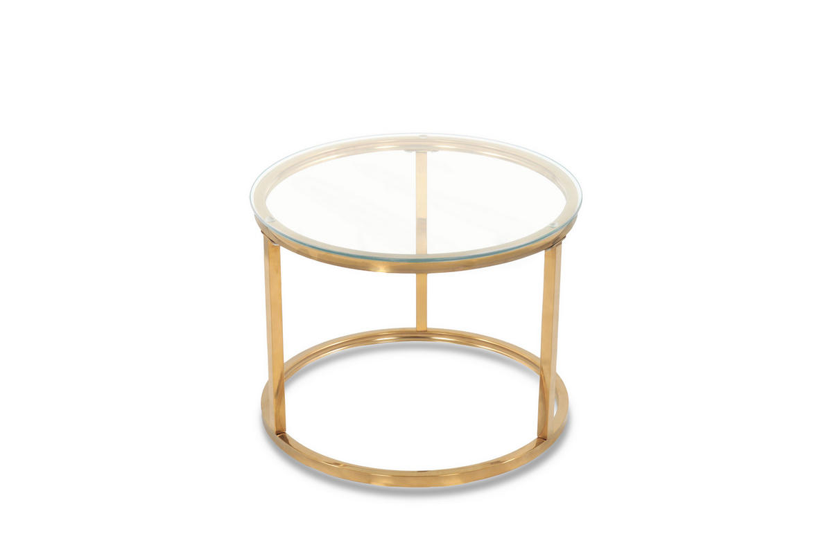 SET KLUB STOLIĆA višebojno, bijela, zlatne boje, prozirno  metal, staklo  - bijela/višebojno, Design, staklo/metal (50-70/50-70/38-45cm) - MID.YOU