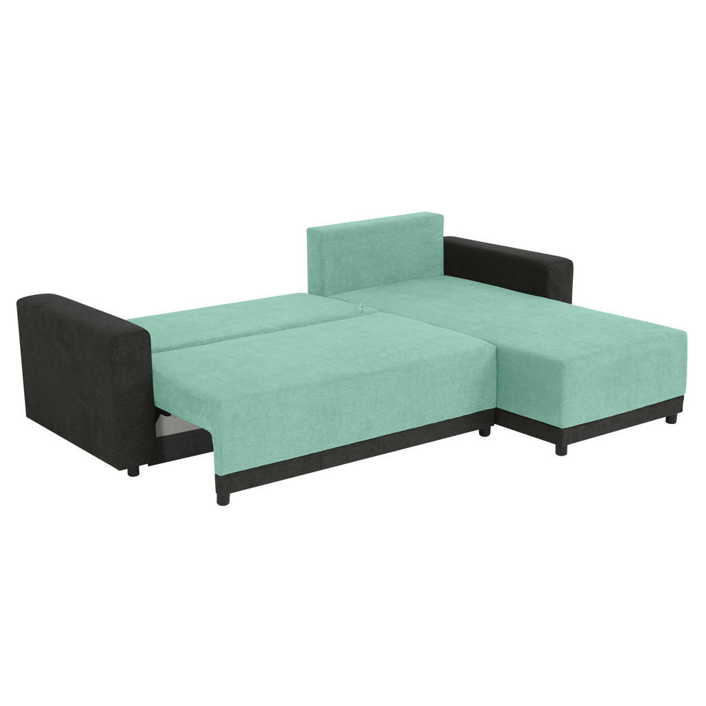 Thumbnail - Mid.you Ecksofa, Anthrazit, Mintgrün, Textil, Füllung: Schaumstoff, L-Form, einmalig seitenverkehrt montierbar, 248x178 ...