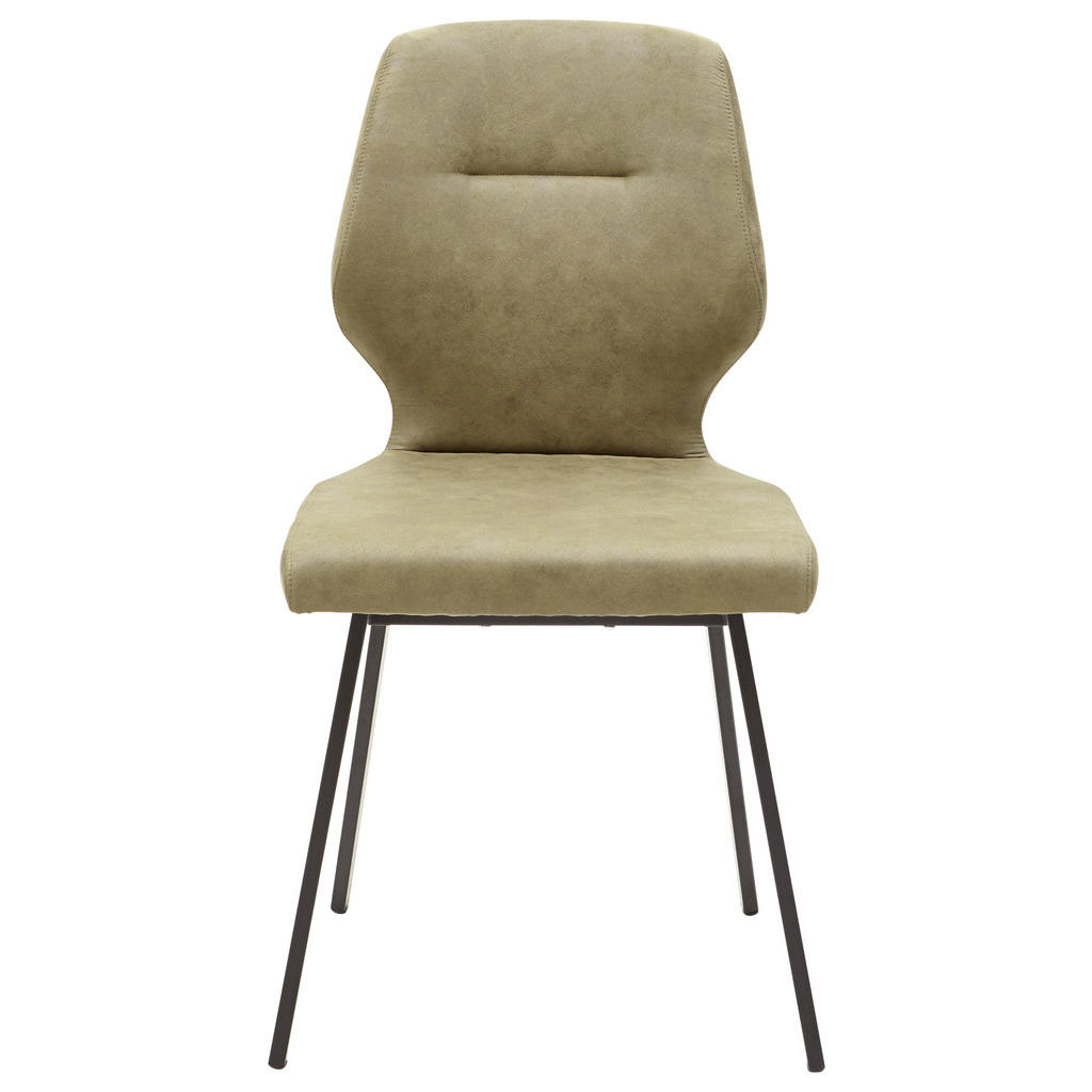 Thumbnail - Dieter Knoll Stuhl, Schwarz, Olivgrün, Metall, Textil, Uni, rund, 46x91x57 cm, Esszimmer, Stühle, Esszimmerstühle, Vierf...