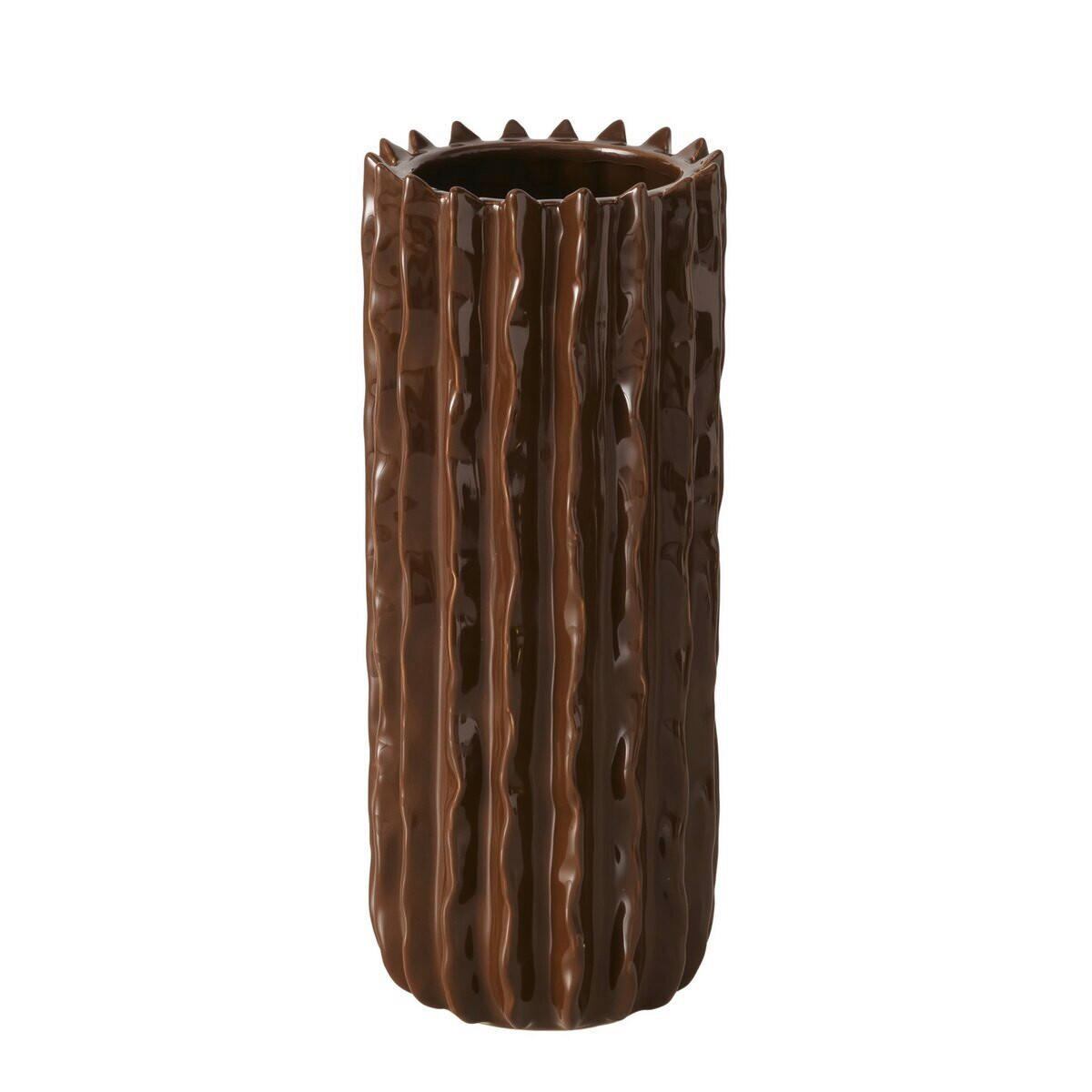 VÁZA  - barna, Basics, kerámia (12,5/31cm)