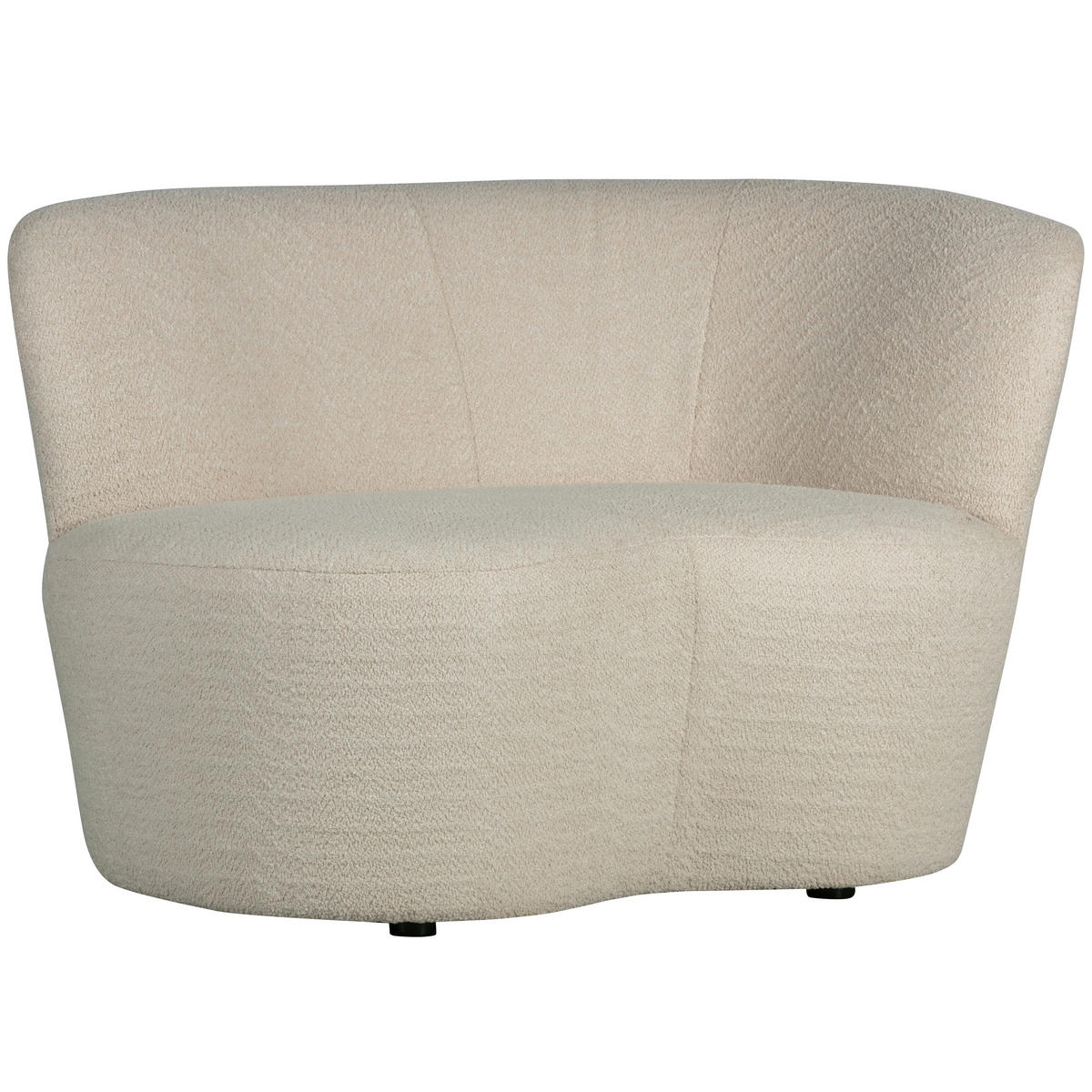 RÉCAMIERE in Bouclé Creme  - Creme/Schwarz, Design, Kunststoff/Textil (112/73/80cm) - Livetastic