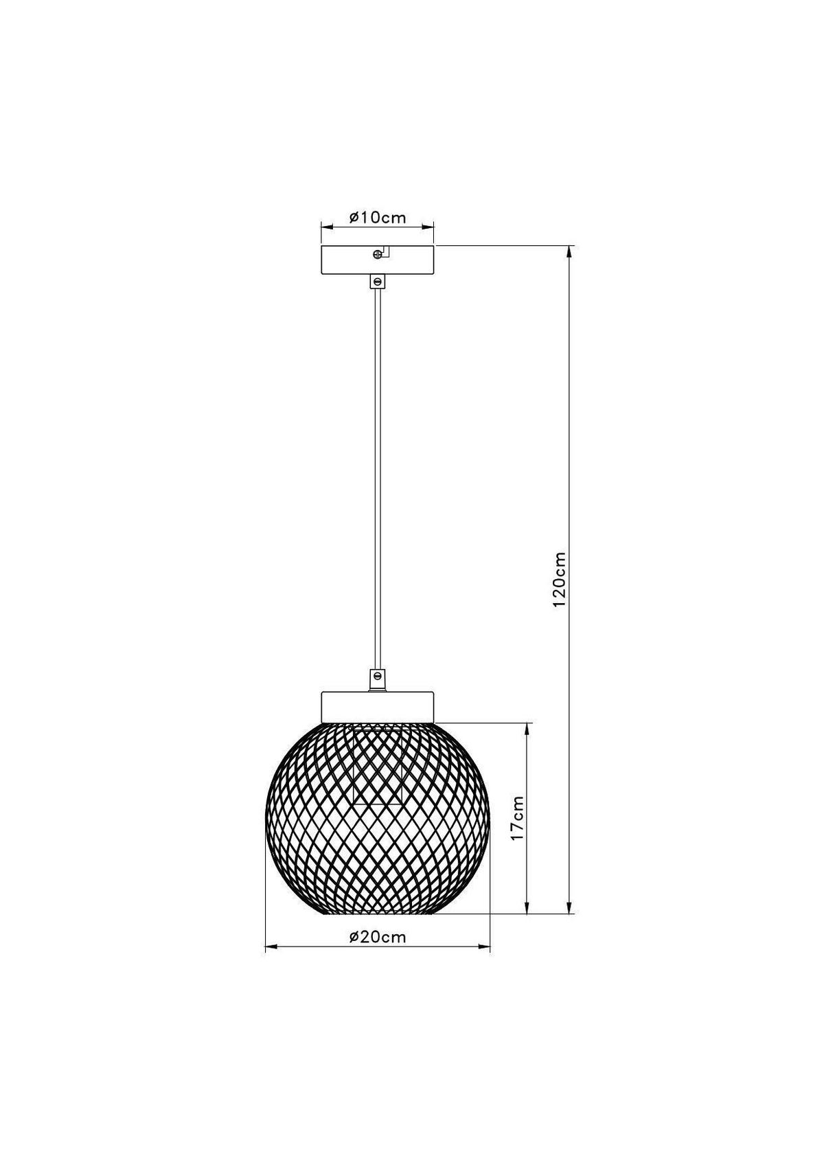VISEČA SVETILKA        20/120 cm      E27 - črna/rjava, Basics, kovina/les (20/120cm) - Globo
