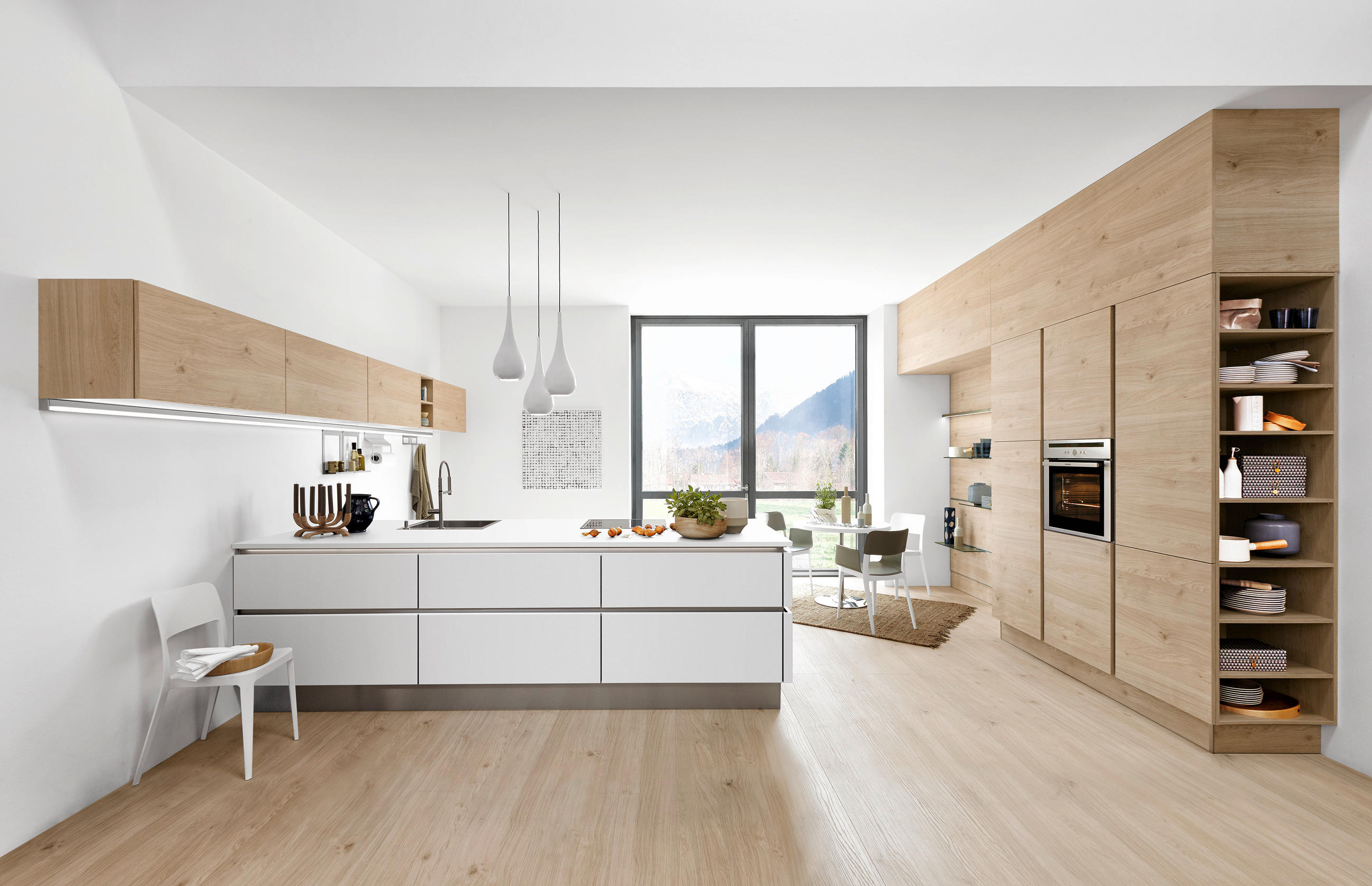 EINBAUKÜCHE ARTWOOD  - Eichefarben/Weiß, Design, Holzwerkstoff - Nolte Küchen