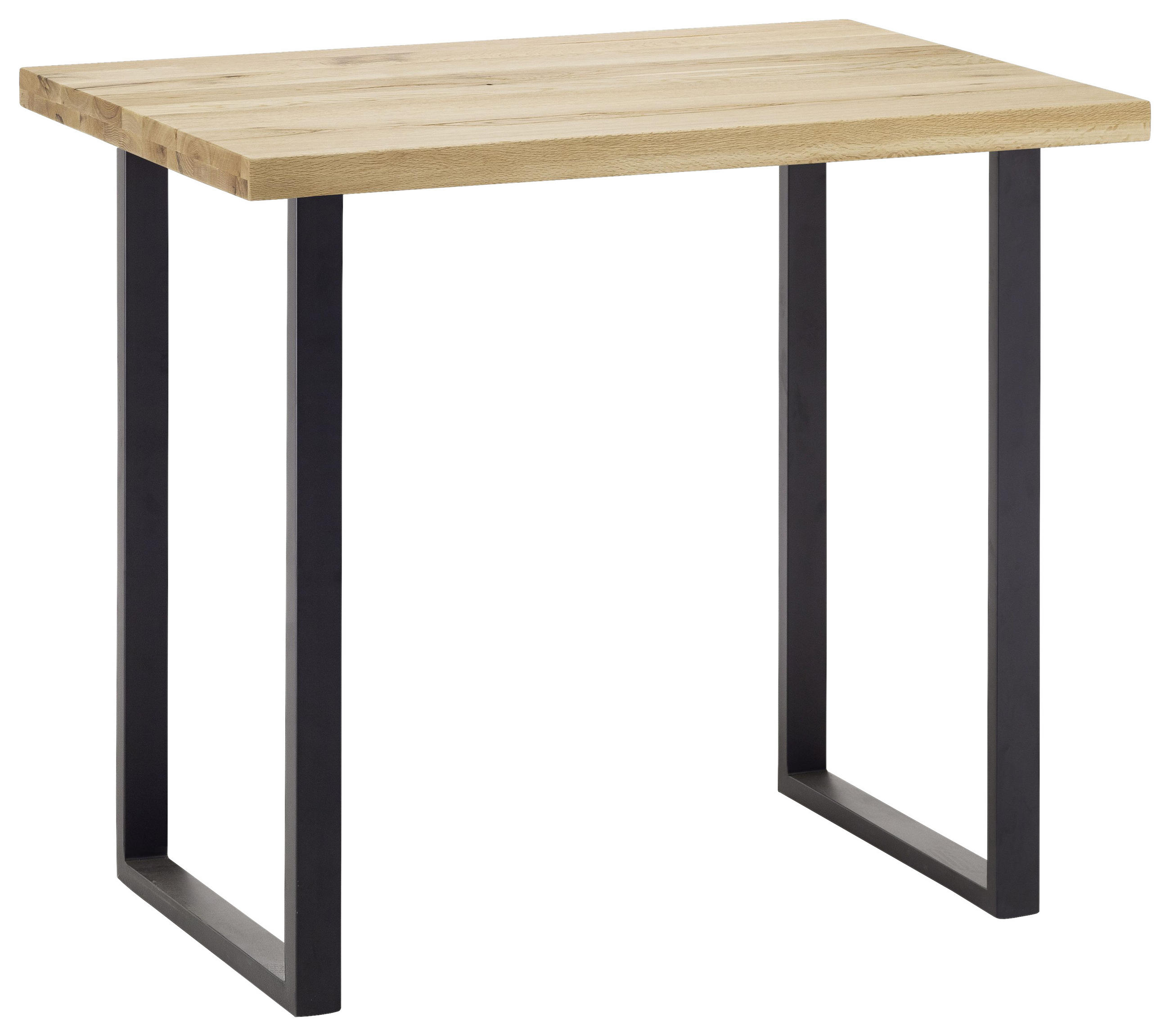 BARTISCH Wildeiche massiv rechteckig Anthrazit, Eichefarben - Eichefarben/Anthrazit, Design, Holz/Metall (120/80/95cm) - Novel