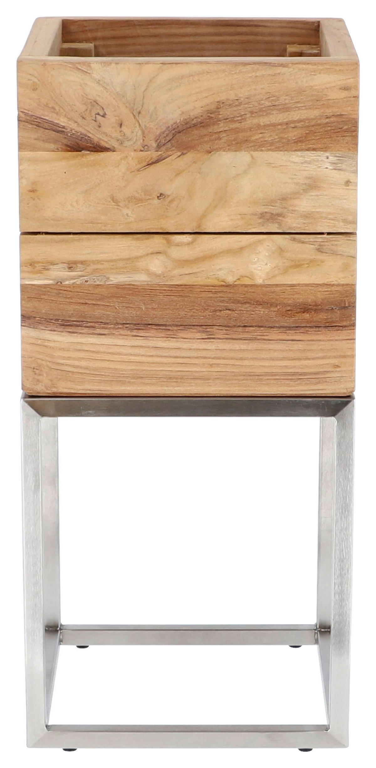 HOCHBEET Mini garden  - Edelstahlfarben/Teakfarben, MODERN, Holz/Metall (25/53/25cm) - Jan Kurtz